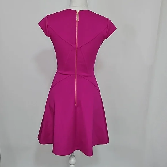 Ted Baker Magenta Scuba Fit And Flare Dress 1/US 4 - Picture 5 of 7